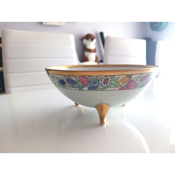 Hand Painted Signed Alpha Walker Witt Ornate Art Bowl Gilt Blank Vintage - Picture 9 of 14